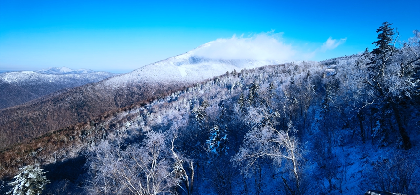 黑龍江亞雪公路迎入秋最大降雪?冰雪畫廊一步一景